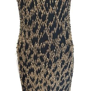 Badgley Mischka Vintage beaded maxi gown evening dress